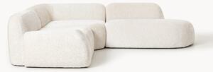 Divano angolare componibile 4 posti con chaise longue in teddy bouclé Wolke
