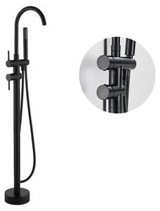 Rubinetto per vasca da bagno, bocca orientabile, comando monocomando, nero opaco