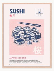 Stampa digitale incorniciata fatta a mano Sushi