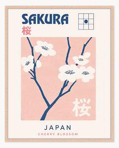 Stampa digitale incorniciata fatta a mano Sakura