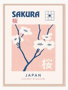 Stampa digitale incorniciata fatta a mano Sakura