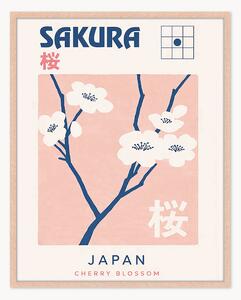 Stampa digitale incorniciata fatta a mano Sakura