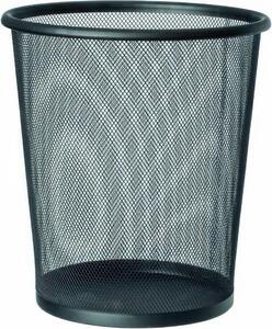 Gettacarte Cestino In Metallo traforato Diametro 27x h28 cm - L13 in metallo verniciato a polveri epossidiche e acciaio colore nero