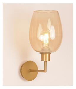 PAGODA APPLIQUE CON SFERA IN VETRO AMBRA E MONTATURA IN METALLO 4 COLORI LAMPADINA ATTACCO E27 MODERNA