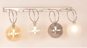 GINA APPLIQUE 4 LUCI CON BRACCI FLESSIBILI CROMO O NICHEL CON SFERE IN VETRO COLORATO LAMPADINE ATTACCO G9