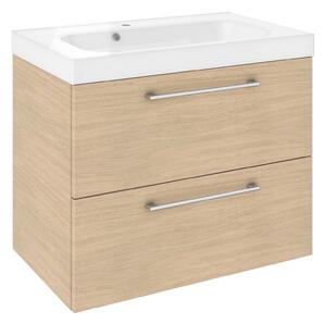 Set di mobile sottolavabo e lavabo Pull bianco L 120 x P 46 H 56 cm