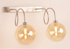 GINA APPLIQUE 2 LUCI CON BRACCI FLESSIBILI E SFERE IN VETRO 4 COLORI LAMPADINE ATTACCO G9 MODERNA
