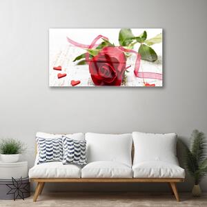 Quadro vetro Fiore di rosa pianta naturale 100x50 cm