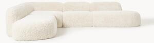 Divano angolare 4 posti componibile XL con chaise longue in teddy Wolke