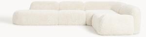 Divano angolare XL componibile 4 posti con chaise longue in teddy Wolke