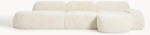 Divano angolare componibile 4 posti con chaise longue in teddy Wolke