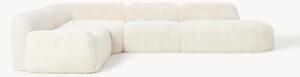 Divano angolare XL componibile 4 posti con chaise longue in teddy Wolke