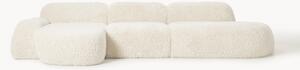Divano angolare componibile 4 posti con chaise longue in teddy Wolke