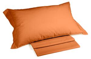 Completo Lenzuola Singolo Arancio Cotonetintaunita Caleffi, In Cotone Caleffi
