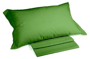 Completo Lenzuola Singolo Verde Cotonetintaunita Caleffi, In Cotone Caleffi