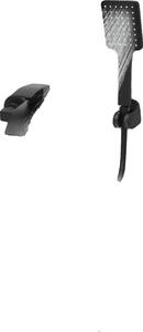 Rubinetto per vasca da bagno a parete, struttura in ottone e acciaio inossidabile, 2 opzioni di erogazione dell'acqua, distanza di montaggio regolabile da 13,5 a 15,5 cm, superficie verniciata nera, per uso interno