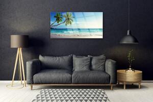 Quadro in vetro Spiaggia di mare Palm Landscape 100x50 cm