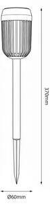 Lampada solare a LED FLAME, 1,2 V, 100 mAh, 1800 K, 37 cm, IP44, nero