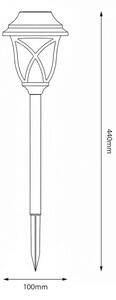 Lampada solare LED LAWN LED/1,2V 100 mAh 3000K 44 cm IP44 nera
