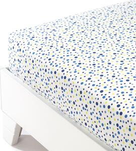 Lenzuolo Inferiore Singolo Blu Pois Caleffi, In Cotone Caleffi
