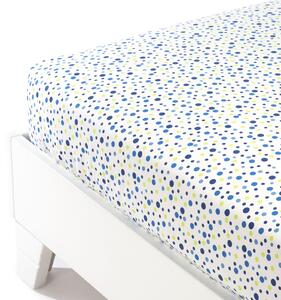 Lenzuolo Inferiore In Cotone Pois Singolo Caleffi Ragazza Blu Caleffi