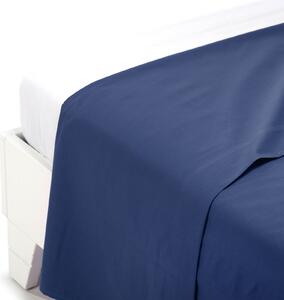 Lenzuolo Superiore Singolo Blu Cotone Tinta Unita Caleffi, In Cotone Caleffi