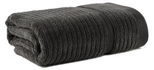Telo Bagno In Cotone Stripe CM. 100x150 Spugnissima Tinta Unita Antracite Caleffi
