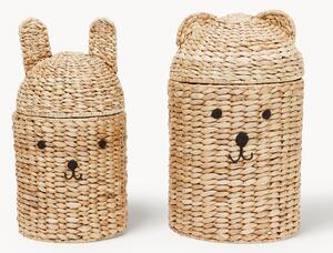 Set di 2 cestini fatti a mano con coperchi Bear & Rabbit