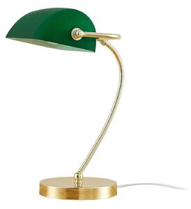 Lampada da tavolo Selea in ottone e vetro verde