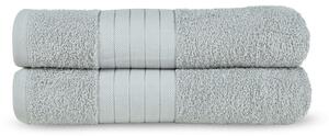 Set di 2 asciugamani in spugna di cotone grigio chiaro 70x140 cm - Good Morning
