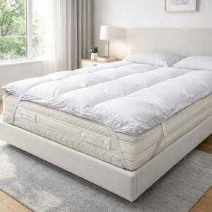 Topper correggi materasso termoregolatore in piuma oca 20% Piumino 80% Piumetta 600 GR/MQ 160x200 cm 160x200