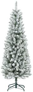 HOMCOM Albero di Natale 180cm con 479 Rami Innevati, Design Alto e Stretto con Base Pieghevole, Verde