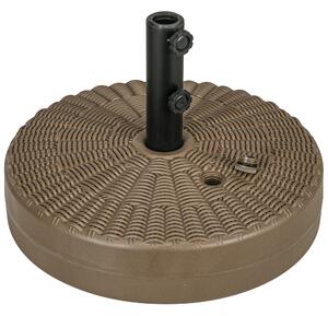 Outsunny Base per Ombrellone con 2 Manopole Incorporate, in HDPE e Acciaio, Ø51x36 cm, Marrone e Nero