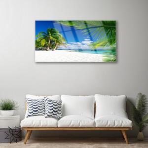 Quadro di vetro Spiaggia tropicale vista mare 100x50 cm