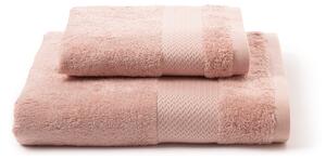 Asciugamano Con Ospite In Cotone Bamboo Standard Primanatura Tinta Unita Rosa Caleffi
