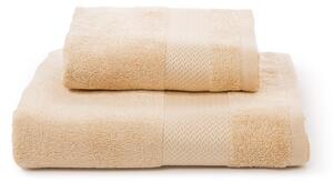 Asciugamano Con Ospite In Cotone Bamboo Standard Primanatura Tinta Unita Miele Caleffi