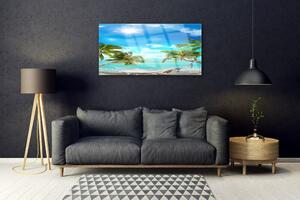 Quadro vetro Spiaggia Tropical Palms Hammock 100x50 cm