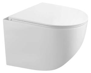 Kielle Gaia - WC sospeso compatto con copriwater SoftClose, Rimless, bianco 30115003