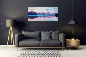 Quadro su vetro Montagne Lago Paesaggio 100x50 cm