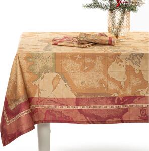 Tovaglia Da Tavola Geo Classic Red Alviero Martini 1a Classe, In Cotone Caleffi