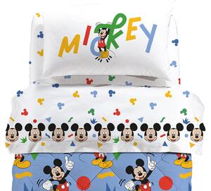 Completo Lenzuola Singolo Mickey Colors Warner Bros Baby, In Cotone Caleffi