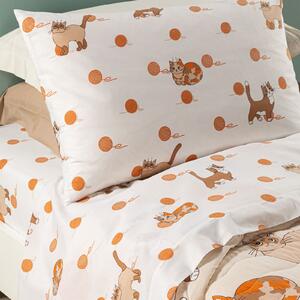 Completo Lenzuola In Cotone Gattini Singolo Caleffi Kids Geometrico Caleffi