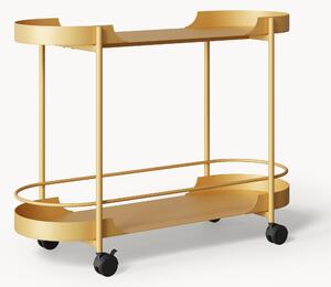 Carrello Bar Quadrato 3 Ripiani In Vetro Oro - Carrello Portavino Con Ruote Per Cucina, Soggiorno, Sala Da Pranzo - 3