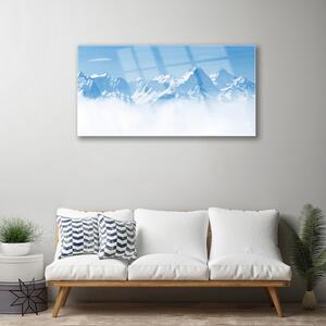Quadro vetro Montagne Nebbia Paesaggio 100x50 cm