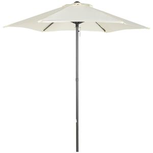 Outsunny Outusnny Ombrellone da Giardino 2x2m Rotondo con Palo Centrale in Alluminio, Beige|Aosom