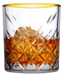 Pasabahce Timeless Golden Touch DOF Bicchiere Whisky 34,5 cl Set 4 Pz In Vetro Decorato