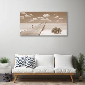 Quadro su tela Paesaggio del ponte sul mare 100x50 cm