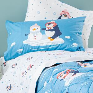 Completo Lenzuola Singolo Pinguini Caleffi Kids, In Cotone Caleffi