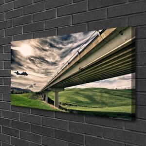 Quadro su tela Valle del ponte dell'autostrada 100x50 cm