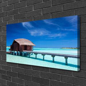 Quadro su tela Architettura della casa sulla spiaggia del mare 100x50 cm